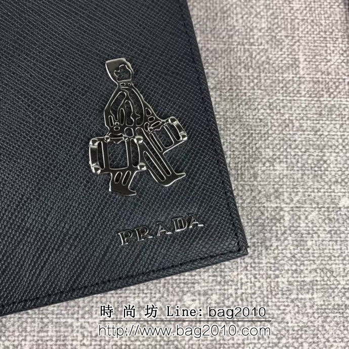 PRADA普拉達 官網同步 經典爆款 頂級原單十字紋牛皮 男士短款錢夾 2M0513 DD1782